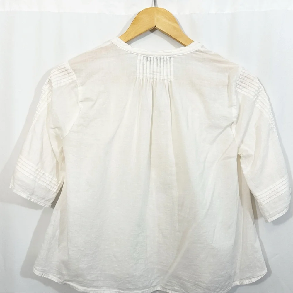 Madewelll X Warm Pintuck Tie Neck Top - Picture 8 of 12